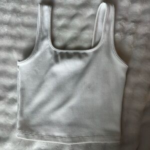 Wild Fable White Ribbed Tank Top